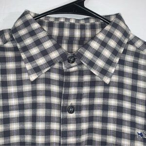 Fish Hippie Rumfront Stonebridge Check Button Down Flannel Shirt. NWT.
